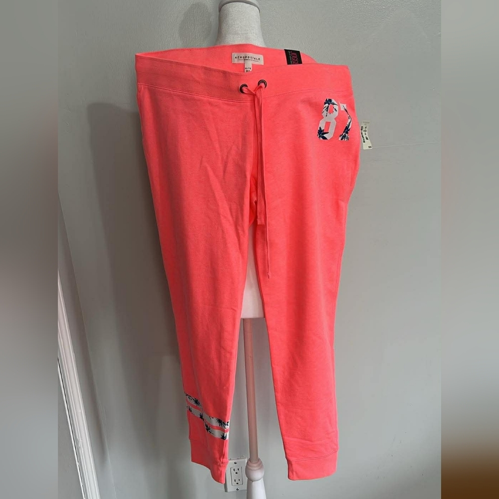 Aeropostale Bright Pink Joggers with Number Detail